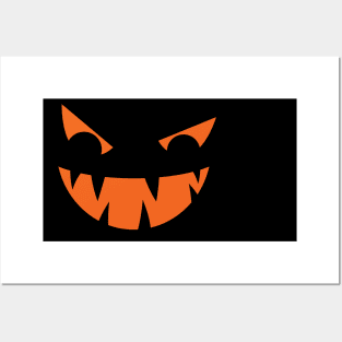 Spooky Pumpkin Face Posters and Art